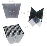 geschenkartikel-shopping Klappgrill im Handtaschenformat, Faltbar und tragbar, Gas, Metall, lackiert, Freistehend, Außenbereich